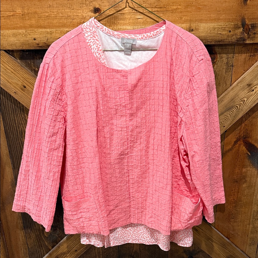 Chico's Set‎ - Coral jacket and flutter tank Size 3/XL